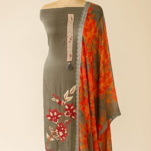 Chinon Printed & Embroidery Unstitched Suit
