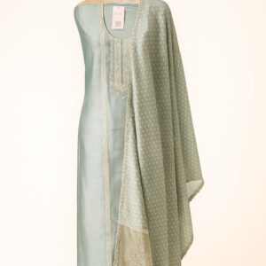 Chanderi With Thread Embroidery Unstitched Suit