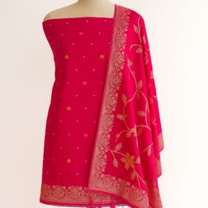 Viscose Georgette Golden Zari Unstitched Suit