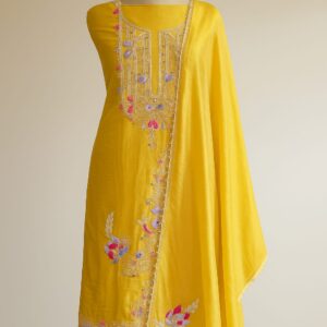 Tissue Thread Embroidery Unstitched Suit