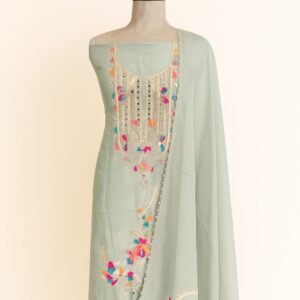 Tissue Thread Embroidery Unstitched Suit