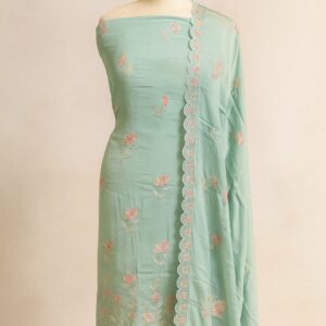 Chinon Floral Embroidery Unstitched Suit