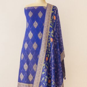 Golden Zari Work Unstitched Suit