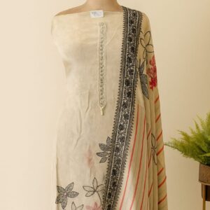 Organza Floral Printed Unstitched Suit Set