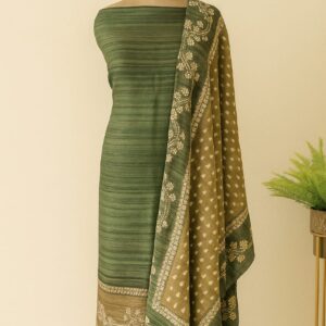 Tusser Block Prints Unstitched Suit