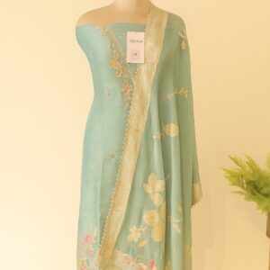 Tissue Thread Embroidery Unstitched Suit