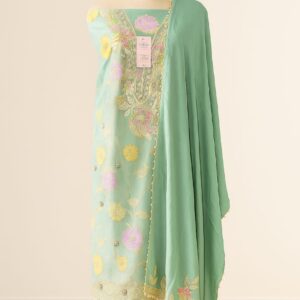 Tissue Thread Embroidery Unstitched Suit