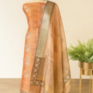 Kota Tissue Block Prints Unstitched Suit