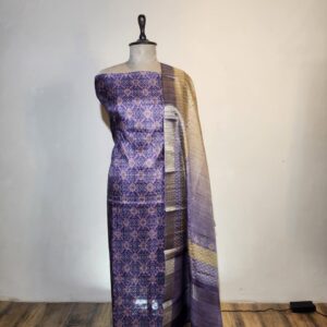 Tusser Ikkat Printed Unstitched Suit