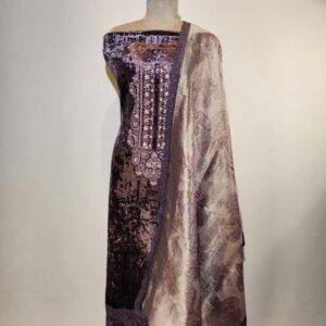 Velvet Embroidery Unstitched Suit