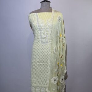 Georgette Chikankari Embroidery Unstitched Suit