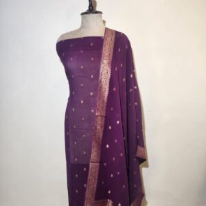 Khadi Georgette Golden Zari Unstitched Suit