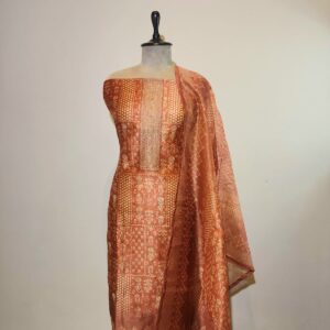 Chanderi Floral Printed Unstitched Suit