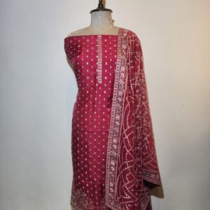 Chinon Floral Embroidery Unstitched Suit